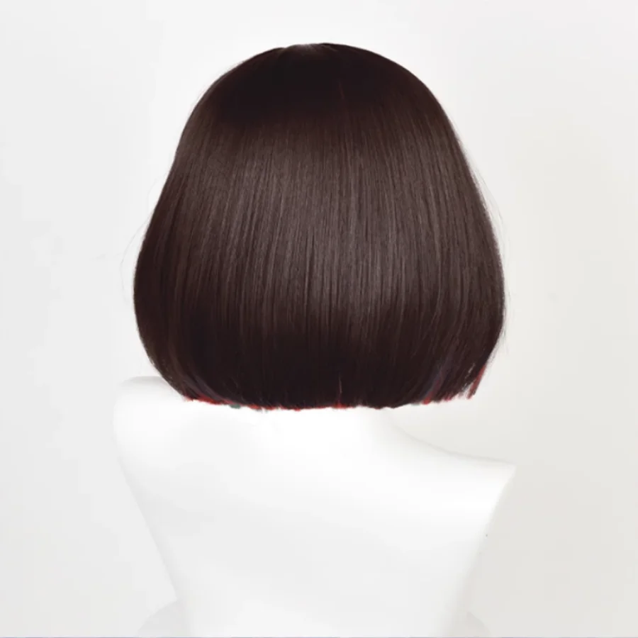 Jeu Honkai: Star Rail Xueyi Cosplay Perruque, Brun Foncé, Épée, Cyan, Cheveux Rouges, Degré de Chaleur, Synthétique, Halloween, Accessoires de ix