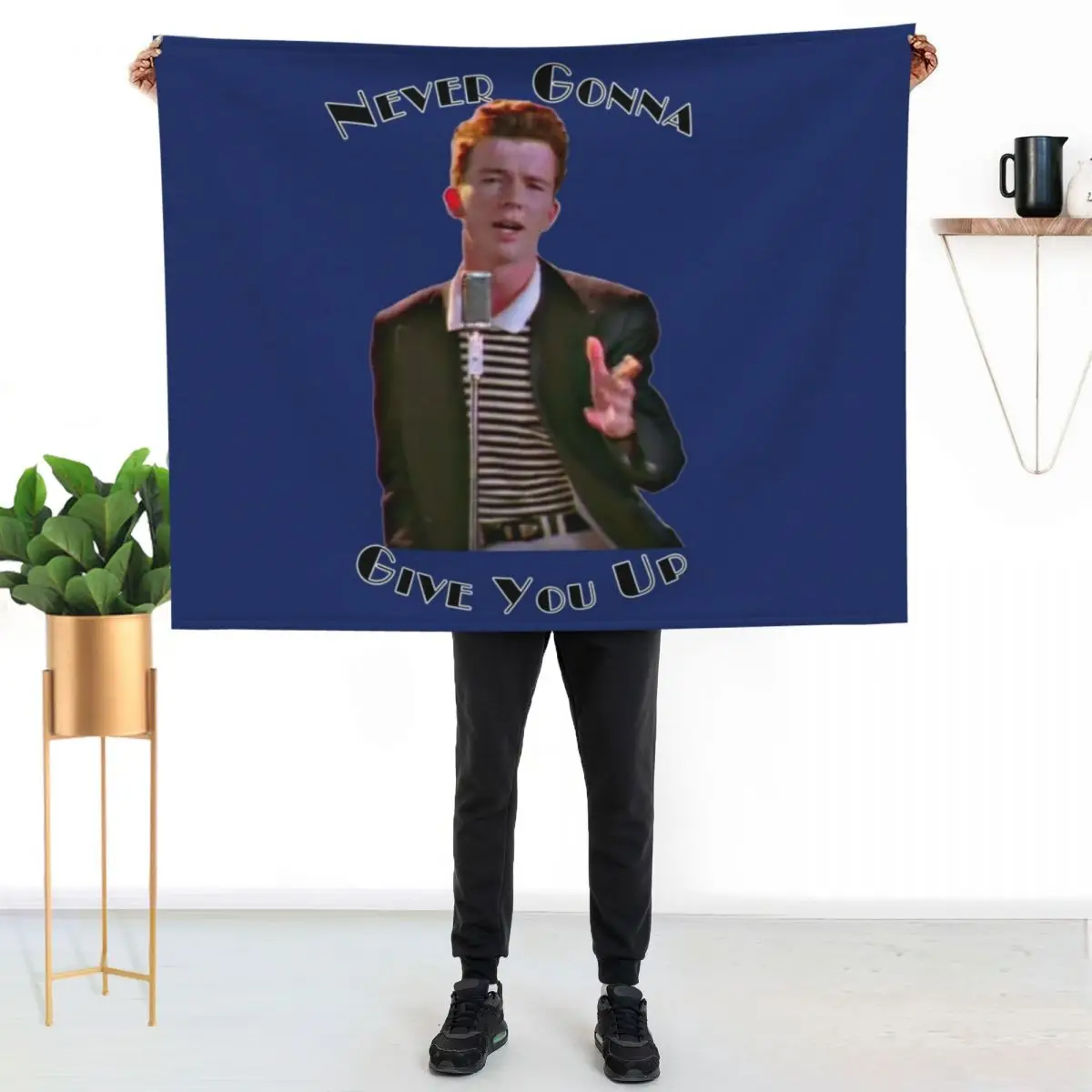 Never Gonna Give You Up Rickroll - Rick Astley Throw Blanket Cute Plaid Nap warm for winter Vintage Cute Blankets
