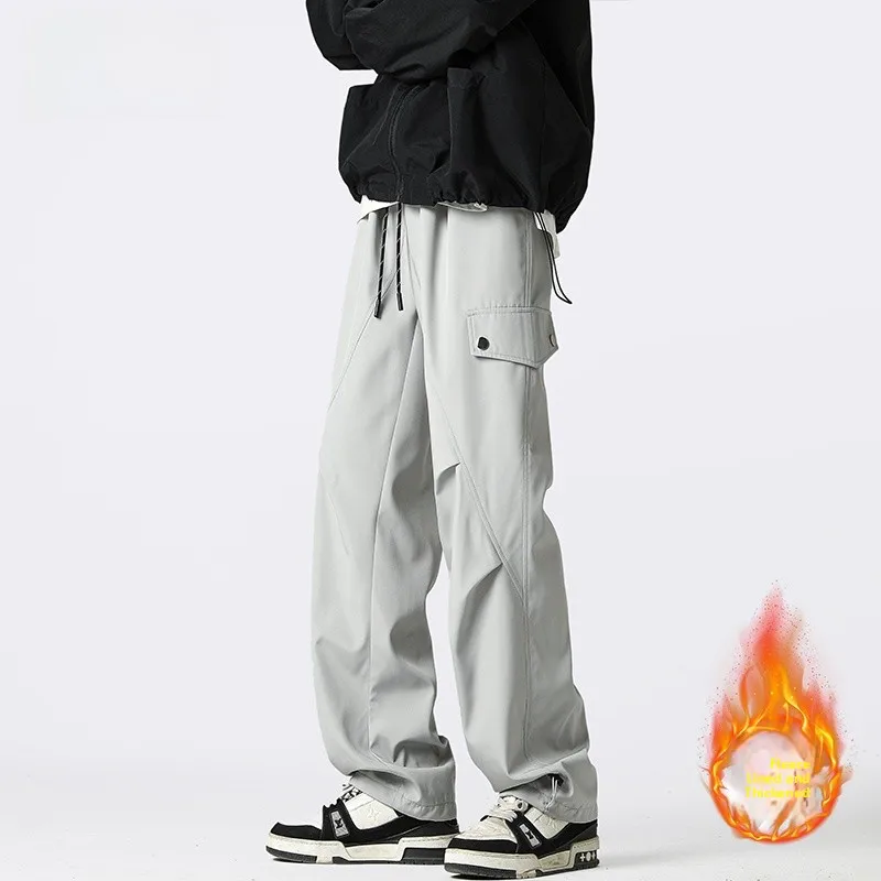 

WASSUP HSUBE модные брендовые мужские повседневные брюки Thiened Fce на подкладке свободного покроя рабочая одежда брюки удобные джинсы для пар