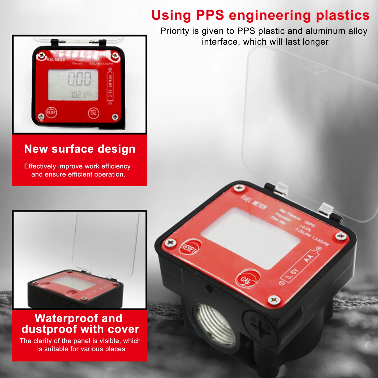 

DN15 DN20 Digital Gear Diesel Flow Meter Sensor Counter Indicator Liquid Flowmeter with Waterproof and Dustproof Cover