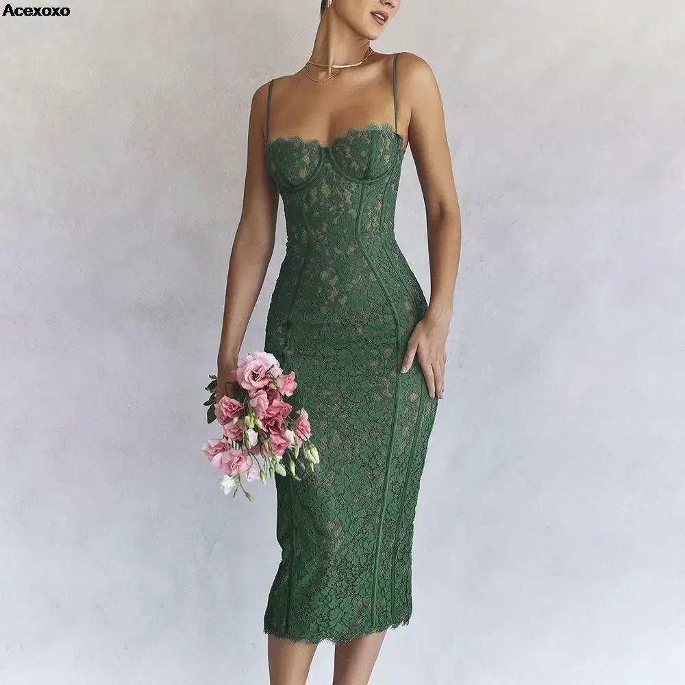 

Summer new women's fashion casual strap temperament lace slim-fit backless dress