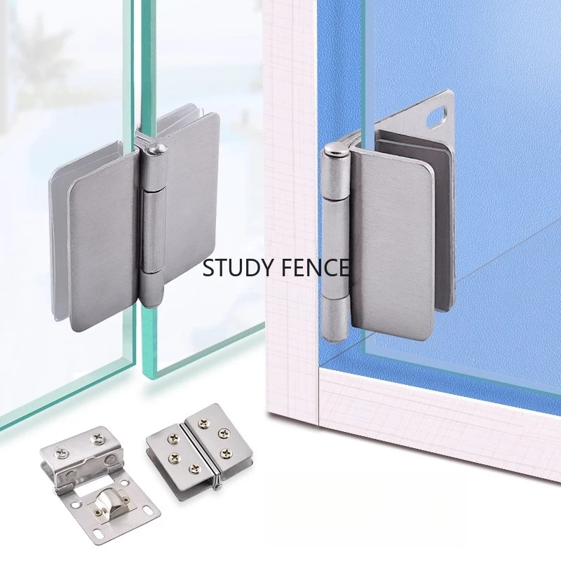 1 set of Metal Glass Door Clamp, Frameless Metal Glass Clip, Bookcase/Wine Cabinet Door Clip, Hardware Accessories, Metal Hinge