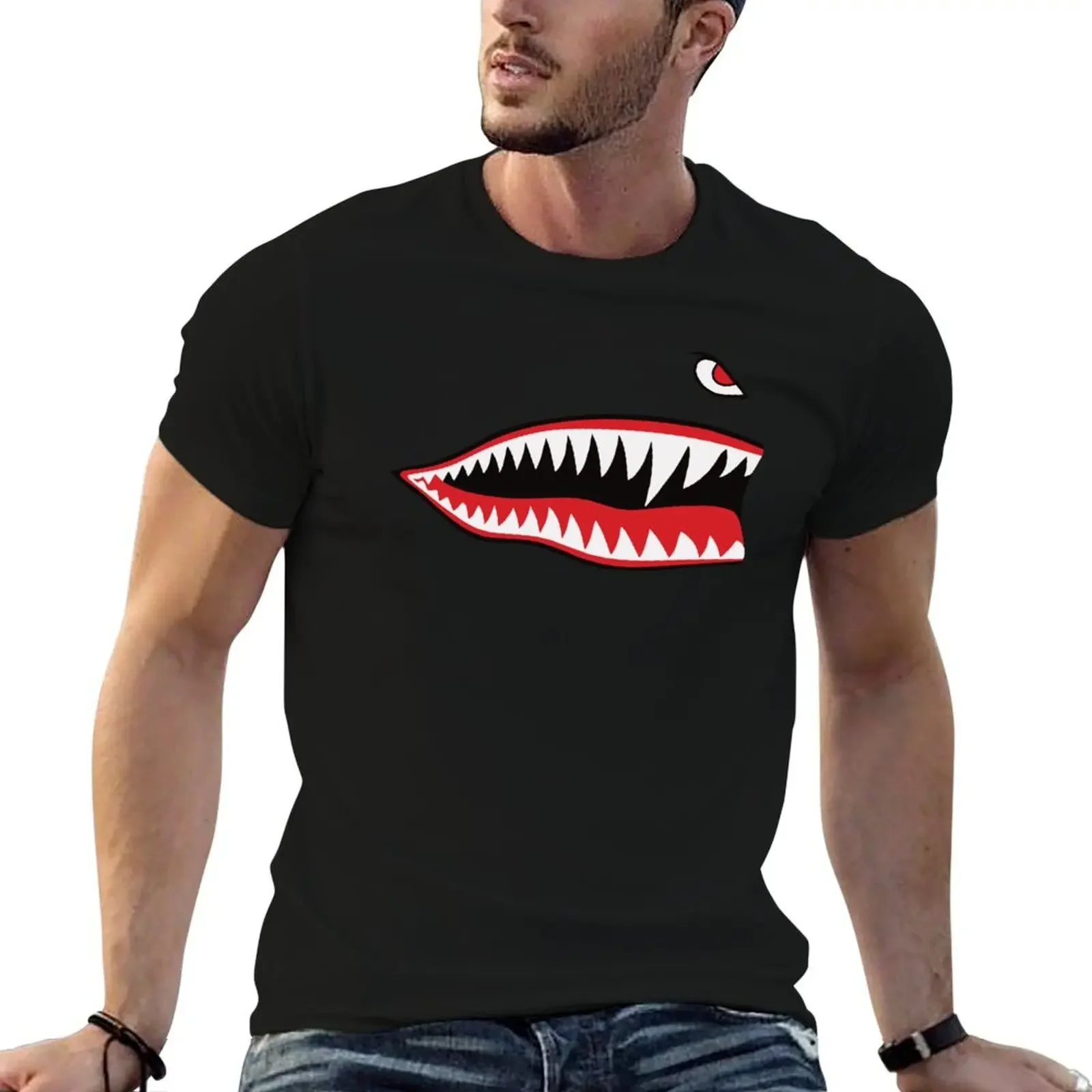 

Flying Tigers Nose Warhawk T-Shirt blacks blanks quick drying anime t shirts mens clothes