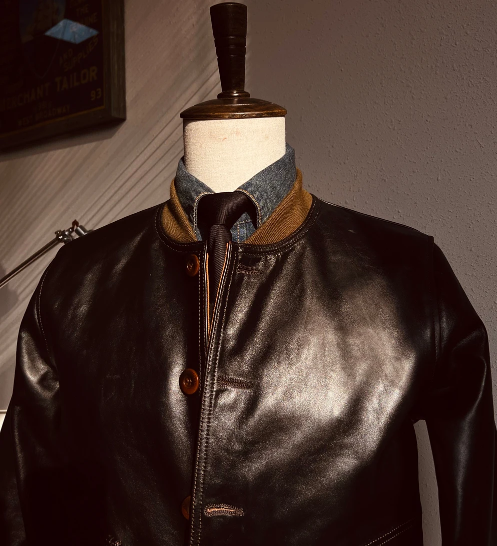 

CDH918 Asian Size Super Quality Genuine Japan Horse Leather Horsehide Stylish Rider A2 Jacket