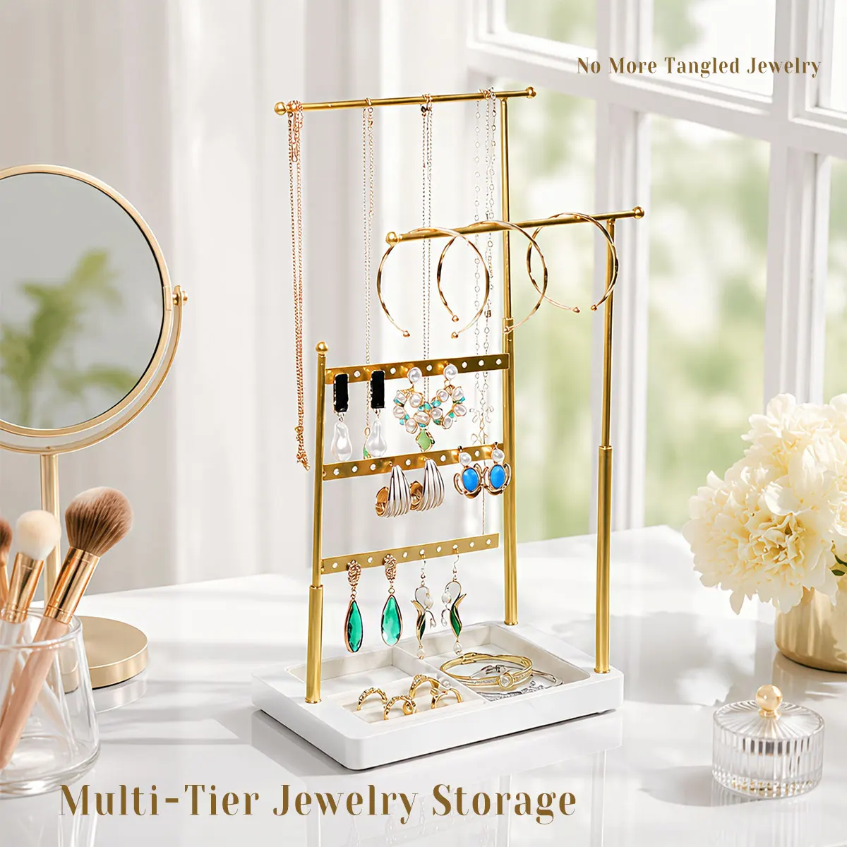 A piece of iron art light luxury Nordic style iron art functional jewelry storage tray jewelry store display cosmetics, used for