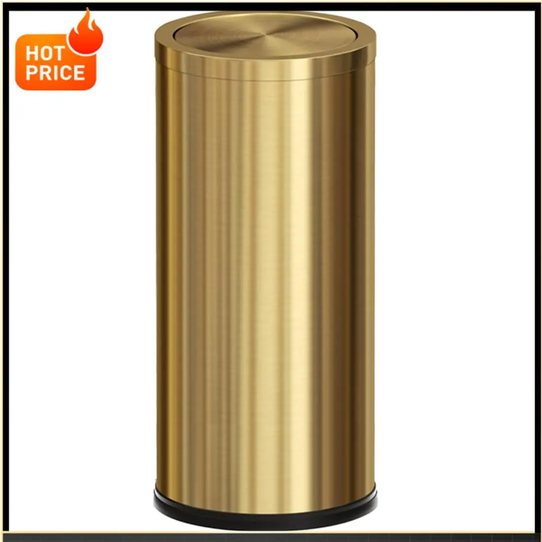 

BestsellerGold Trash Can, 8 Gallon Trash can with lid,Large Capacity FILP lid Kitchen Trash can for Bathroom,Shopping mall,Eleva