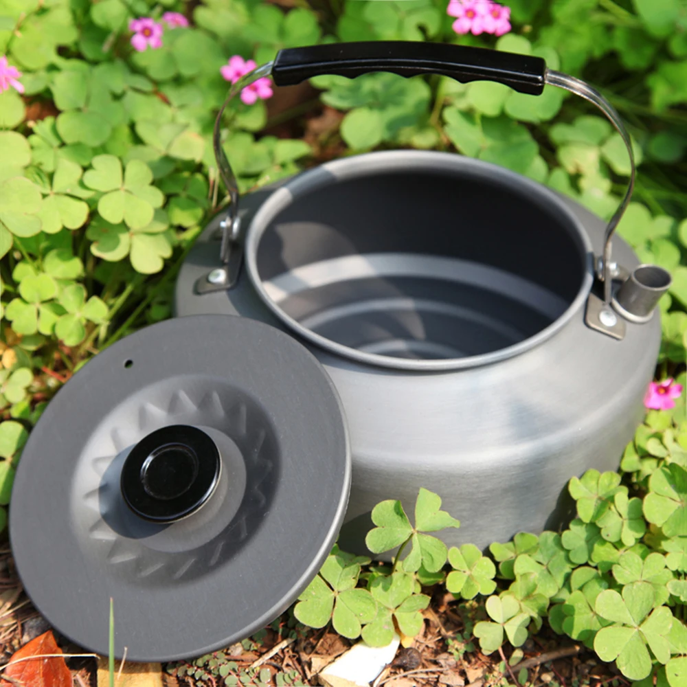 1.2L 1.6L Portable Outdoor Water Kettle Water Pot Teapot Coffee Pot Indoor Aluminum Alloy Tea Kettle Camping Hiking Picnic Pot