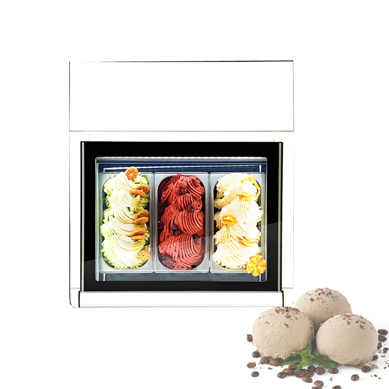 

High Performance Desktop Ice Cream Display Dipping Cabinet Gelato Showcase Mini Gelato Display Freezer