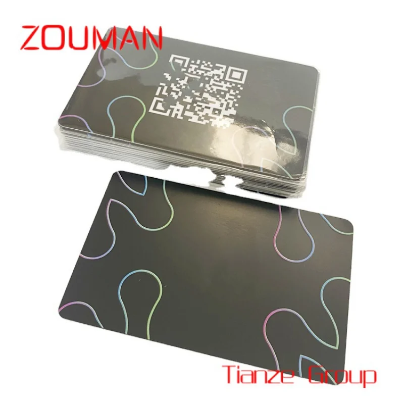 Custom , Laser Engraved Custo Printed N Bla att Busins etal Social Card