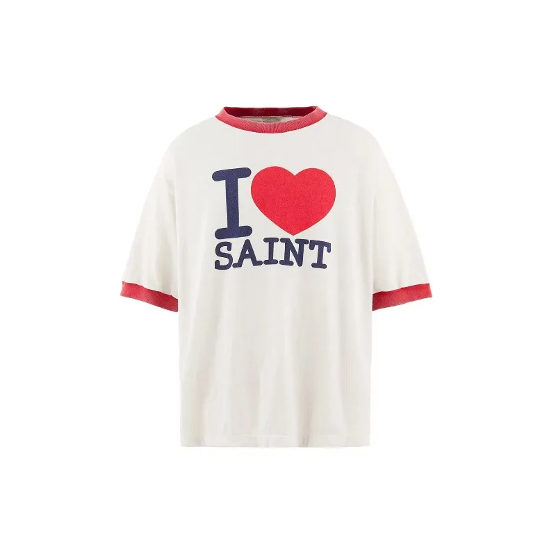 Saint High Street Men Women Casual Comfortable Breathable Cotton T-shirts Streetwear Men's Clothing Women's Clothes
