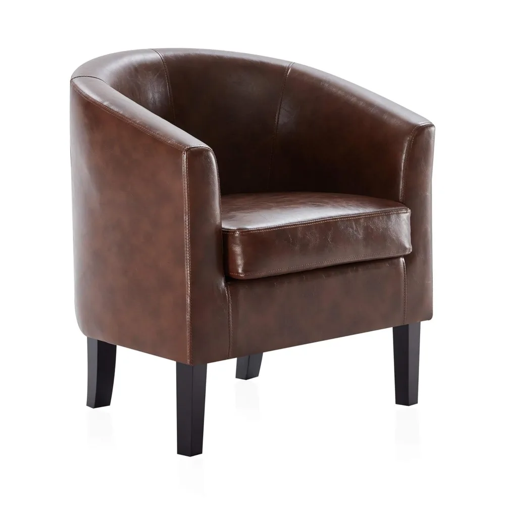 Accent Barrel Chair, Club Tub Sofa Corner Chair with Flared Legs and Cozy Soft Padding for Living Room Bedroom Waiting Room