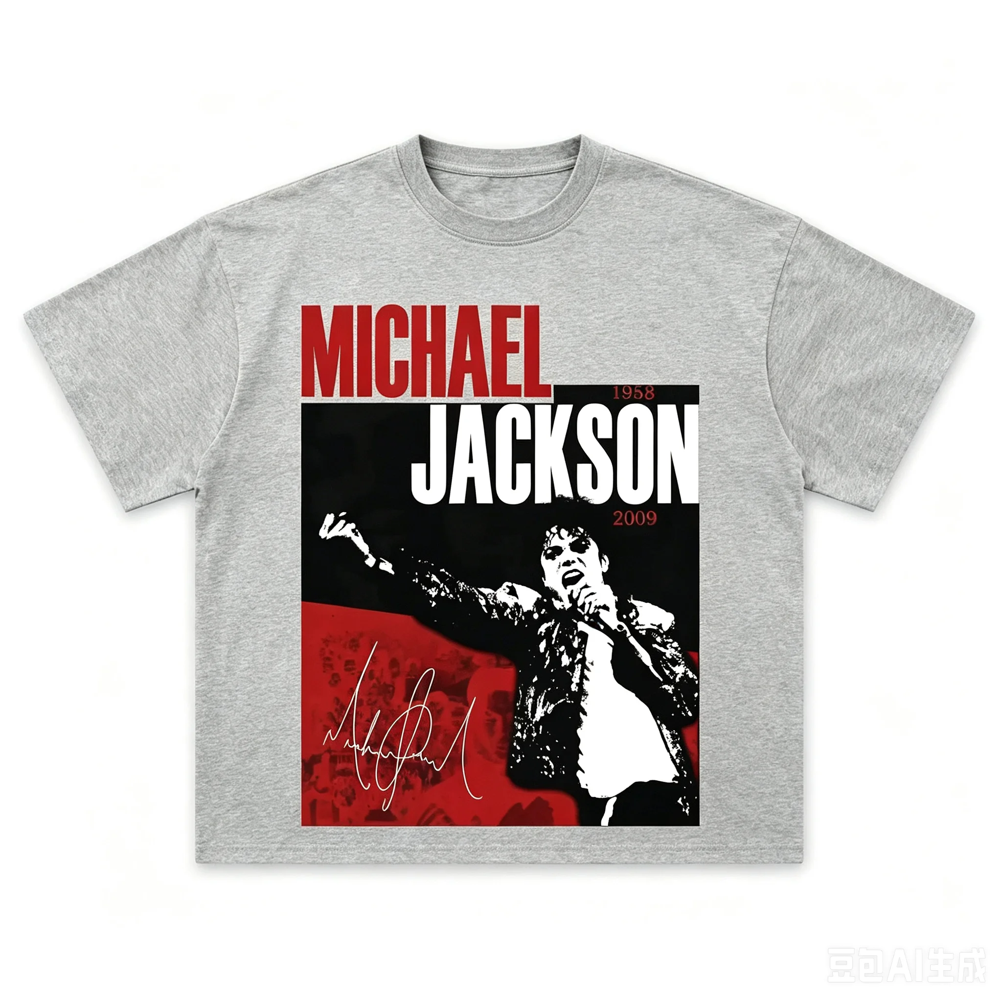 New 2026 Singer MJ Michael Jackson Portrait Graphic Cotton T Shirt Men's Retro Fashion Summer Unisex Hip Hop Short Sleeve Shirt
