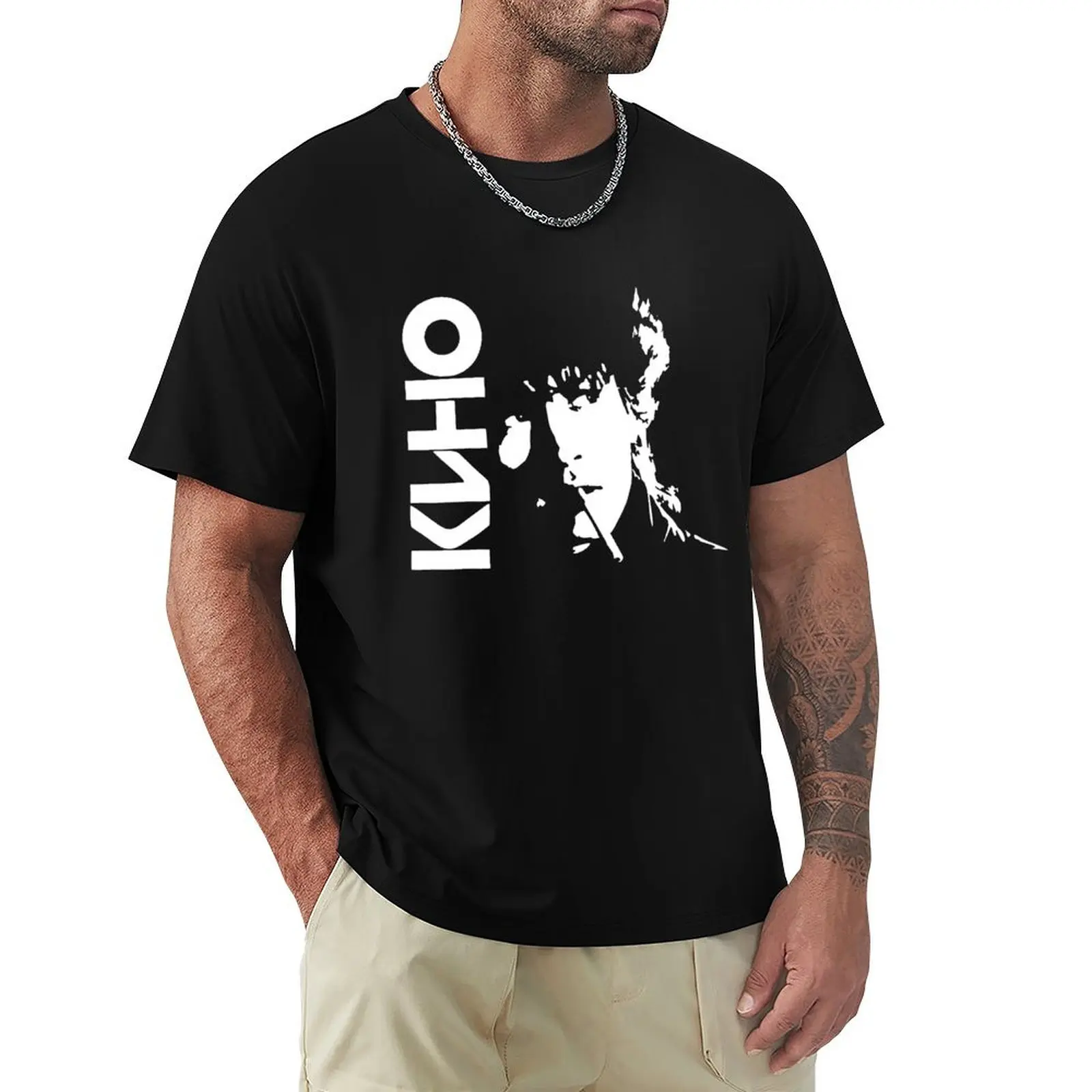 

Kino Russian Band member somking T-Shirt topping blue lock man t shirt anime shirt fitted t shirts for men