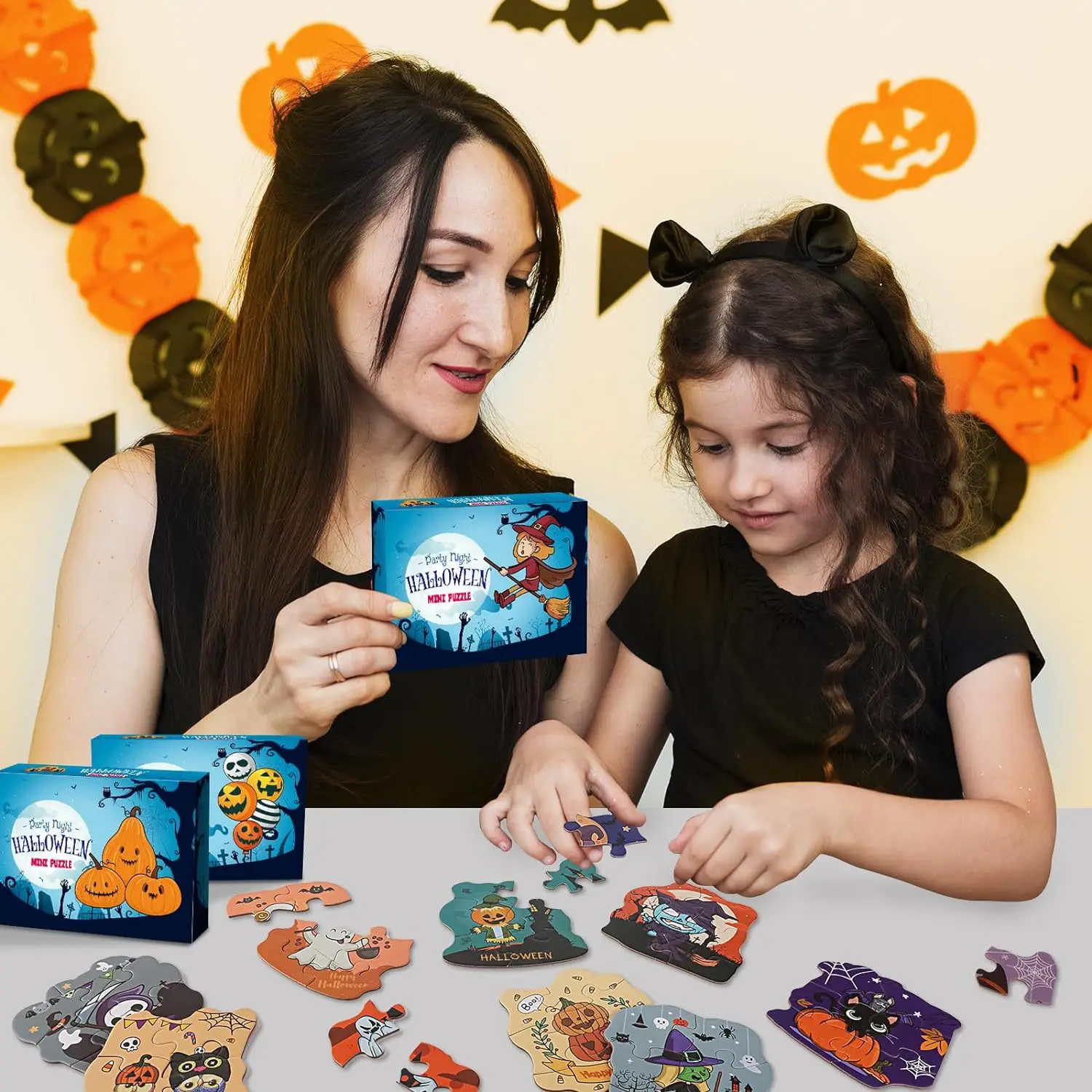 Halloween Puzzle Toys Countdown Calendar Jigsaw Puzzles Kids Fine Motor Skills Toy Home Decoration Pumpkin Witch Ghost Theme Toy