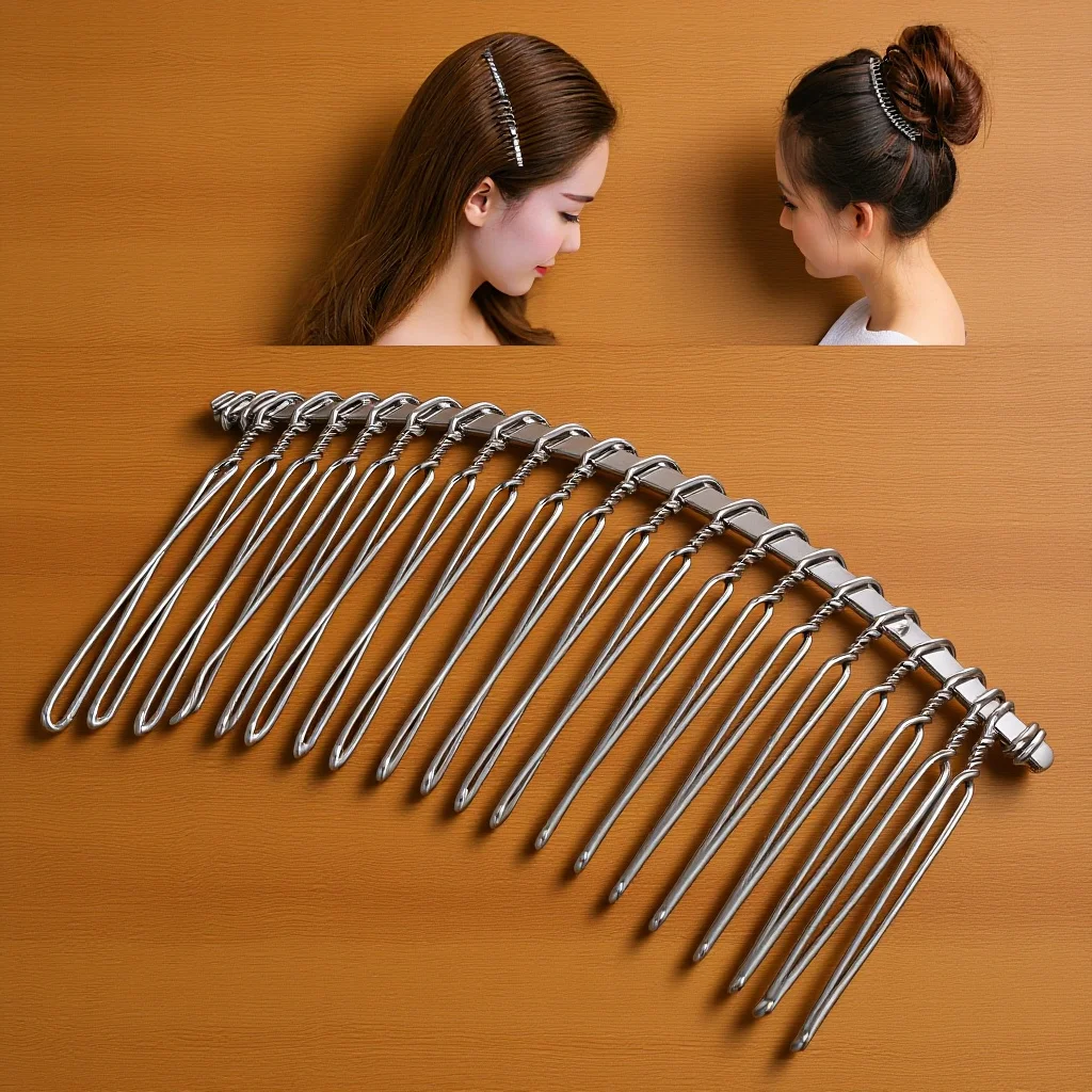 

20 Teeth 7.8Cm Metal Hair Comb Silver Hard Wire Design For Diy Bridal Veil Headdress Craft Projects Decor