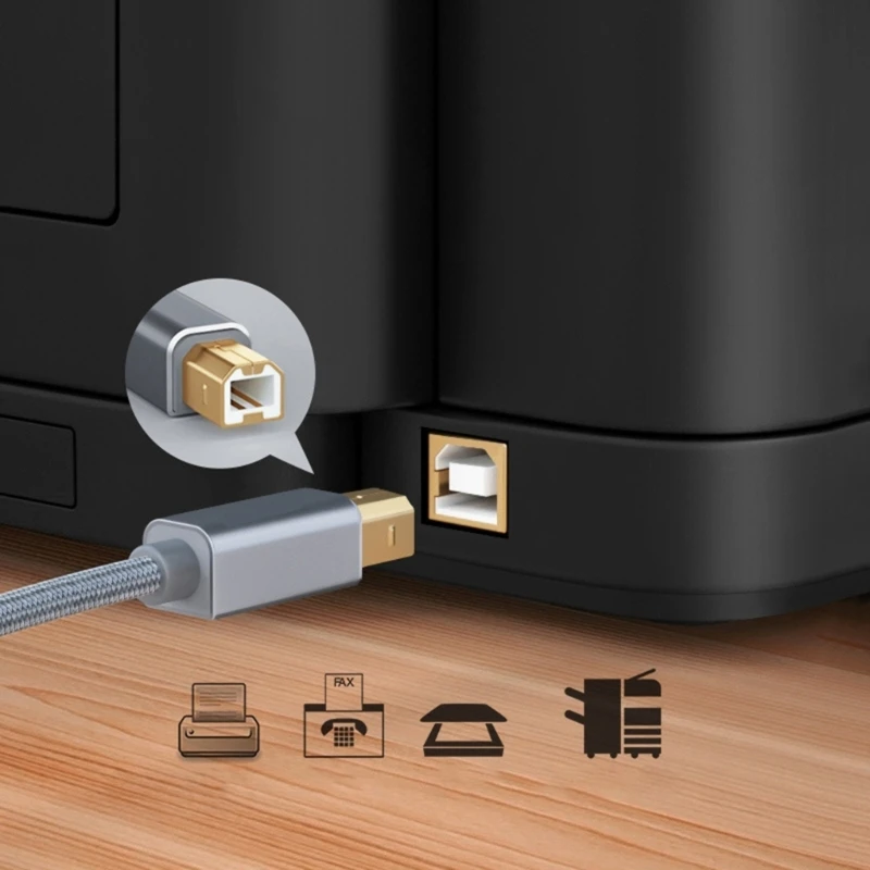 كابل طابعات TypeC USB إلى USB كابل ذكر إلى ذكر استبدال سلك الطابعات