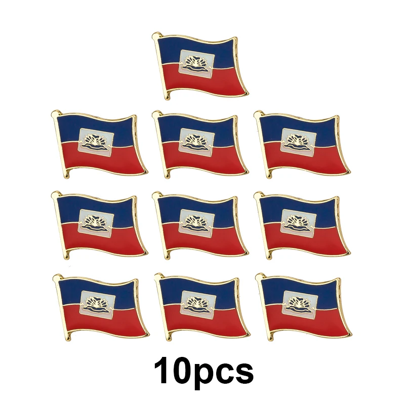 1-100pcs Haiti Flag Lapel Pin Flag badge Brooch Pins Badges