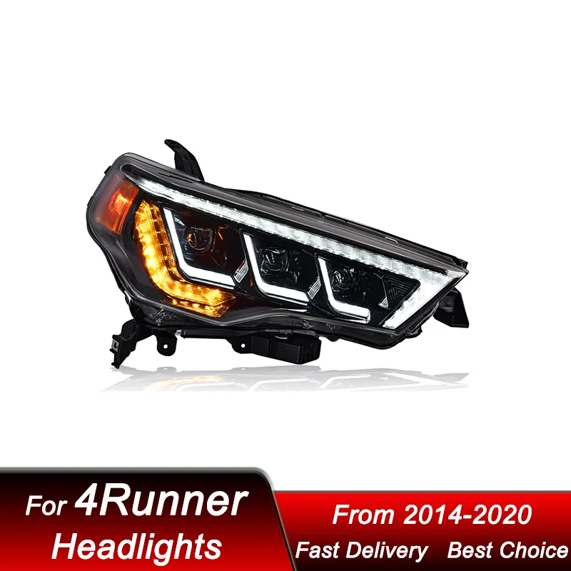 Auto Koplampen Voor Toyota 4Runner 2014-2020 3 Lens Led Koplamp Assemblage Upgrade Hoge Configuratie Projector Lens Accessoires Kit