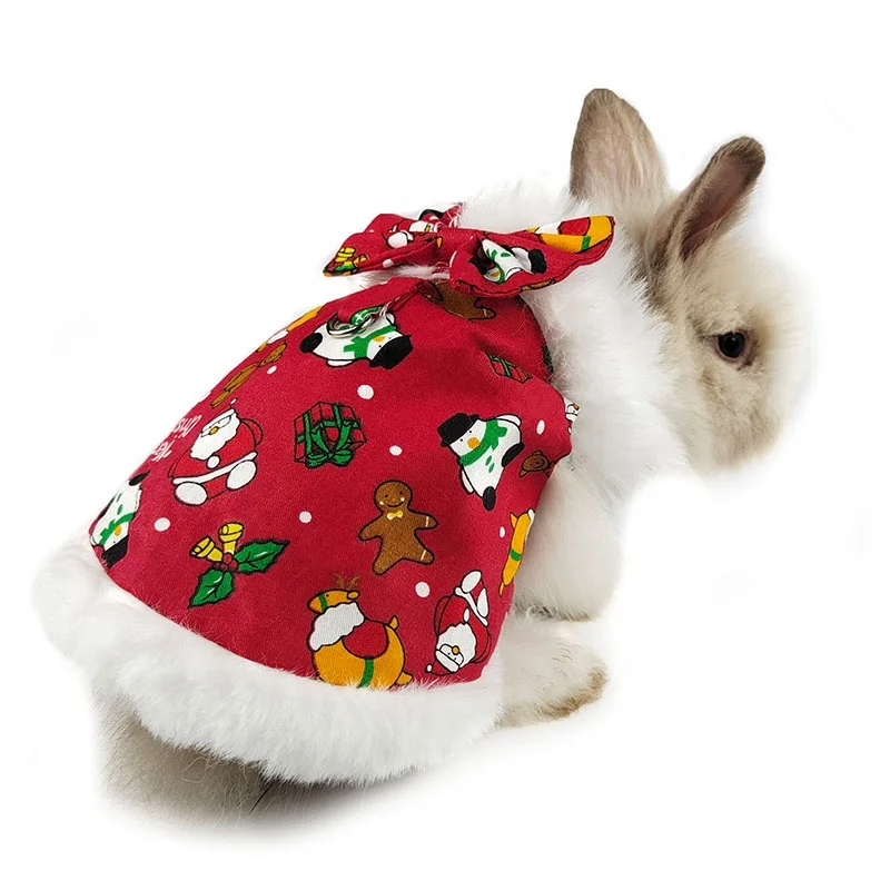 Clothes Pet Christmas rabbit Clothes Pet Clothes 2021 Christmas Suit rabbit Supplies