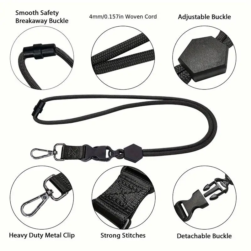 

Heavy Duty Removable Badge Reel Holder Keychain Hanging Neck Strap Lanyard Tactical Id Name Card Holder For Outdoor Hiking