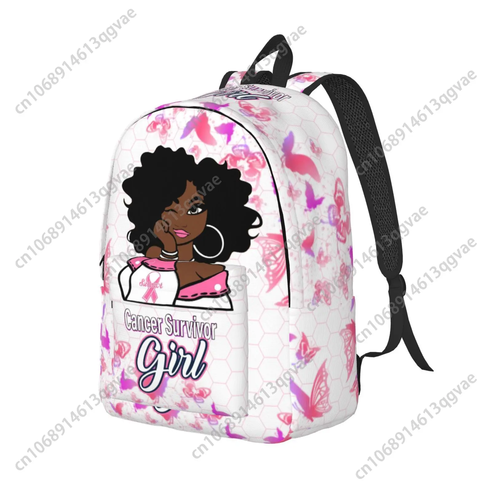 Cancer Survivor Breast Cancer Custom Canvas Lightweight Backpack Fashion Durable Student Men Women Business Daypack