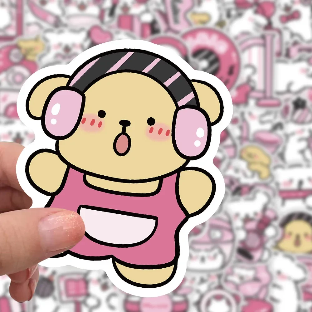 Linha de música dos desenhos animados cão no livro adesivos 50 pçs brinquedo diy portátil bagagem skate mala guitarra graffiti decalque adesivo