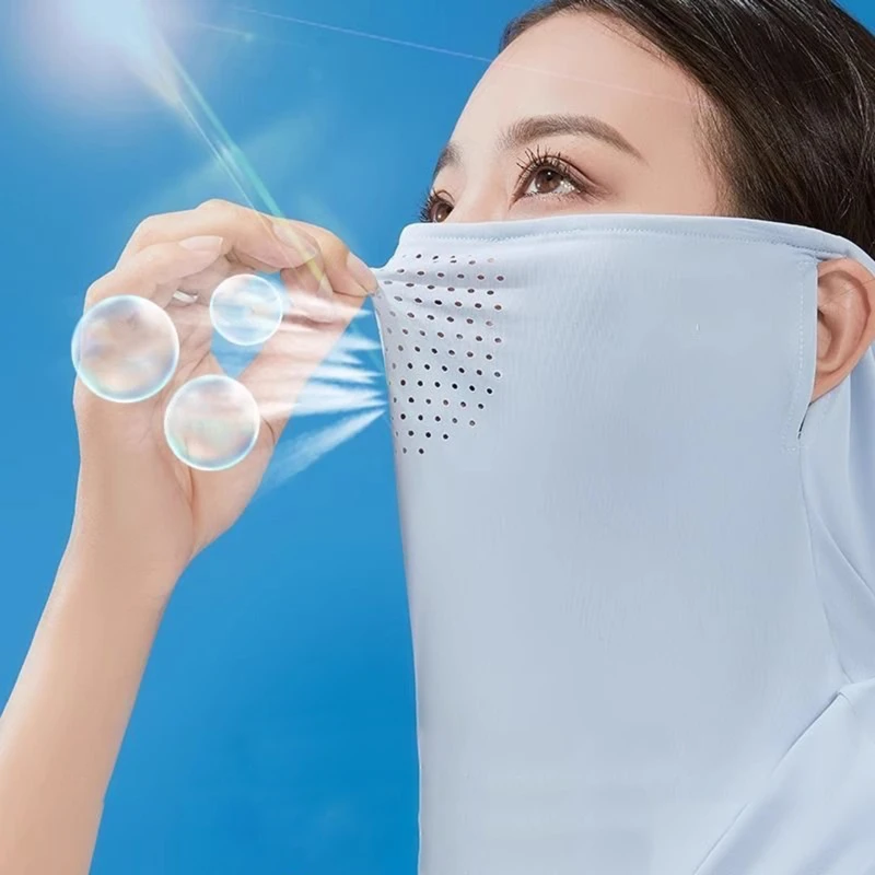 Protezione UV unisex Copertura avvolgente per il collo all'aperto Sport Bavaglino a prova di sole Maschera di seta ghiacciata Copertura per il viso Copertura avvolgente per il collo Protezione solare Sciarpa per il viso