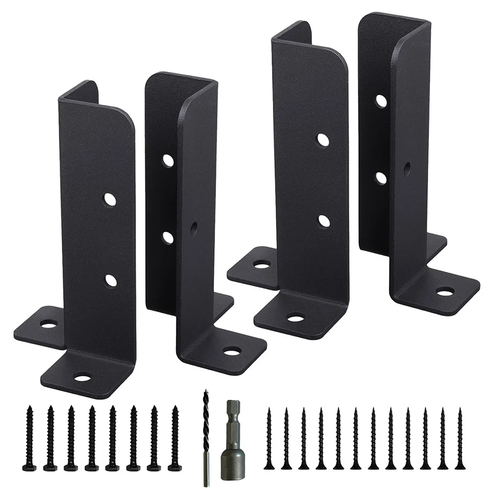 

4 Pcs New Adjustable Wood Fence Post Base Support Portable Bracket Reinforced Post Base Bracket For Wood Post Fence Gazebo