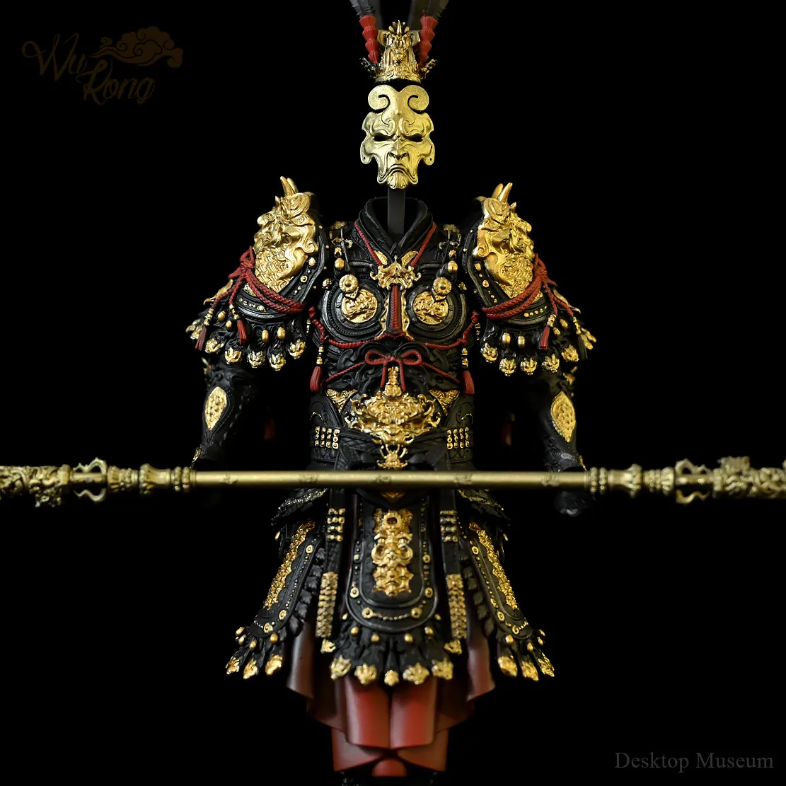 265mm Monkey King Armor Statue Epoxy Resin Handmade Hand-Painted Desktop Decor Figurine Ornament - view 6