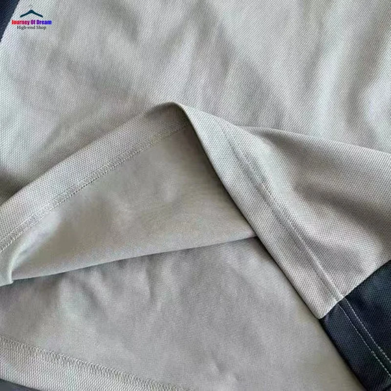 25SS Trendy Colour Block Logo Retro T-Shirt High Quality Heavyweight Men's Women's Casual Loose-fitting Short-sleeved T-shirt