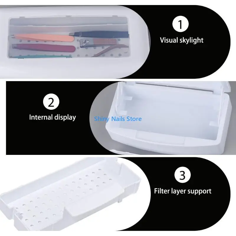 네일 도구를위한 멸균기 박스 네일 도구 소독 상자 매니큐어 네일 용품