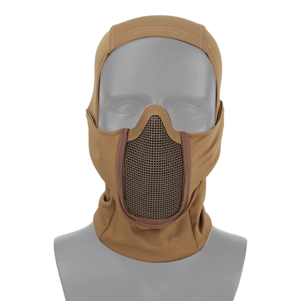 Tactical Full Face Protective Safety Half Steel Mesh Mask Hunting Airsoft Paintball Headgear hood steel Metal Breathable mask