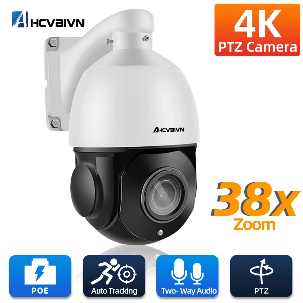 

4K 8MP Ultra HD POE PTZ IP Security Camera 38X Zoom Outdoor Auto Tracking CCTV Video Surveillance Camera 5MP 30X Zoom IP Cam Set