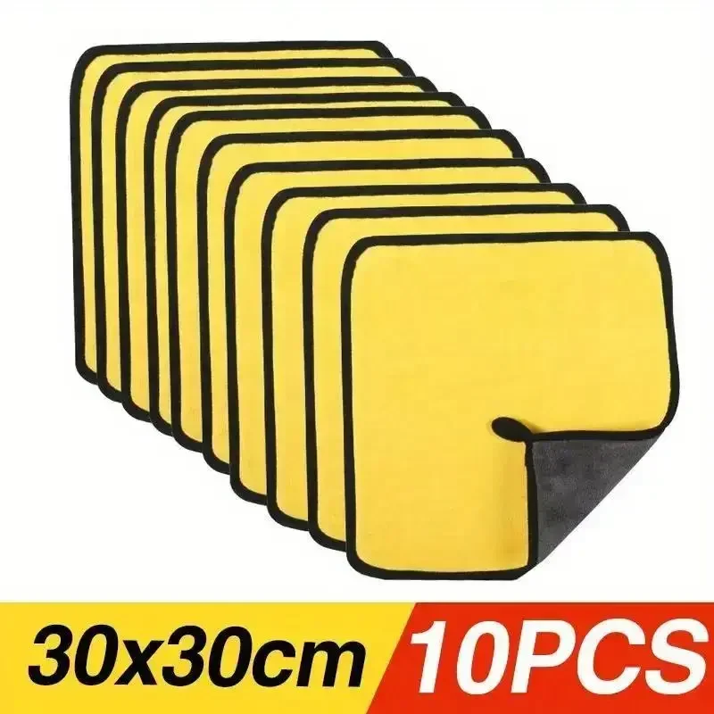 3/5/10Pcs Car Wash Microfiber Towel 30*30CM Car Cleaning Drying Cloth Care Cloth Car Wash Towel Kitchen Towel