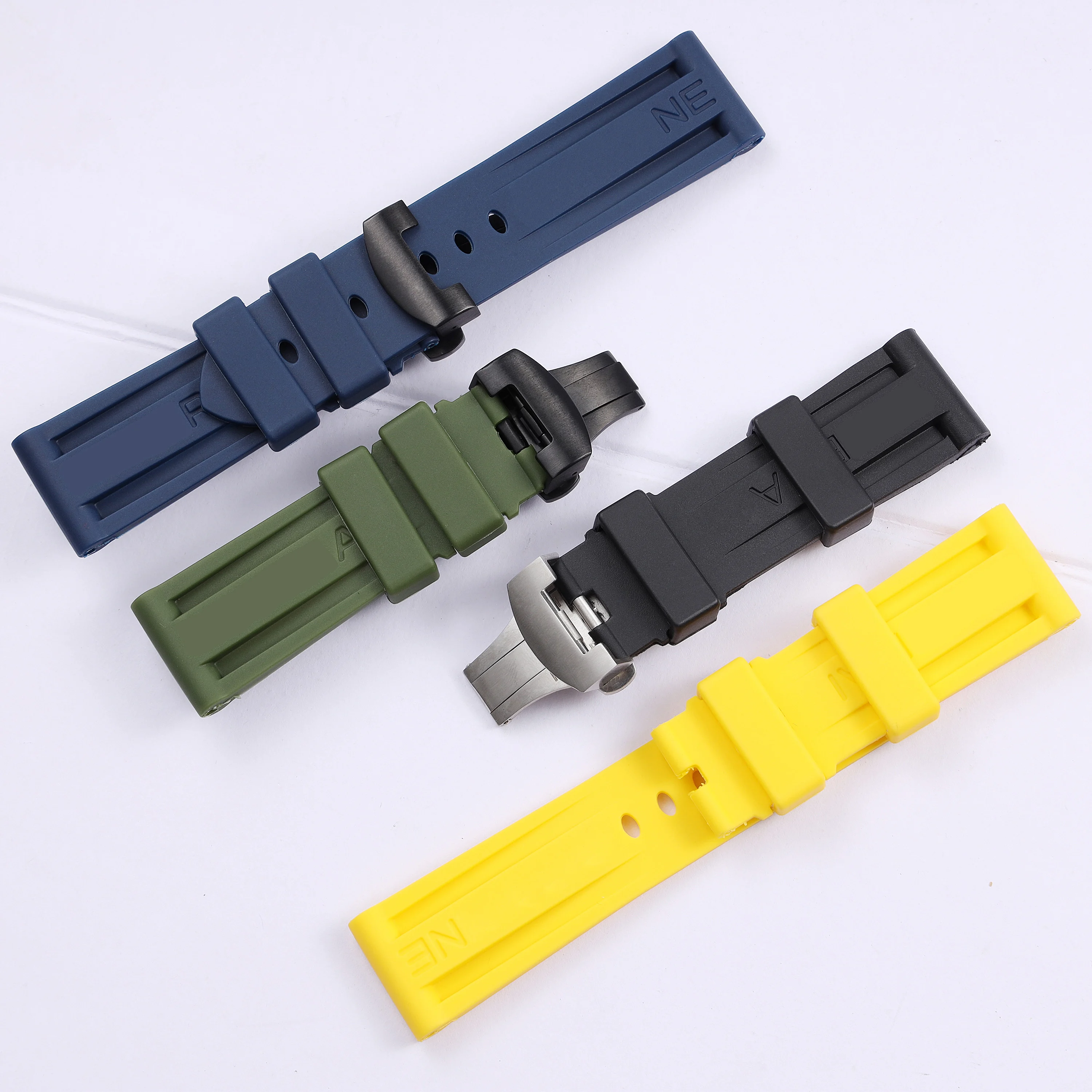 22 مللي متر 24 مللي متر 26 مللي متر مطاط مقاوم للمياه الرجال نشر المشبك حزام الساعات ل بانيراي حزام PAM441 359 111 المعصم سيليكون حزام سوار