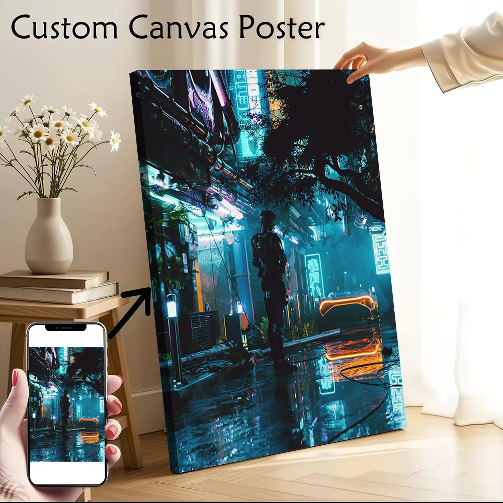 Cyberpunk Overgrown Canvas Wall Arts Poster Customizable Pictures Printing for Room Gamer Decoration Bedroom Painting Art Print