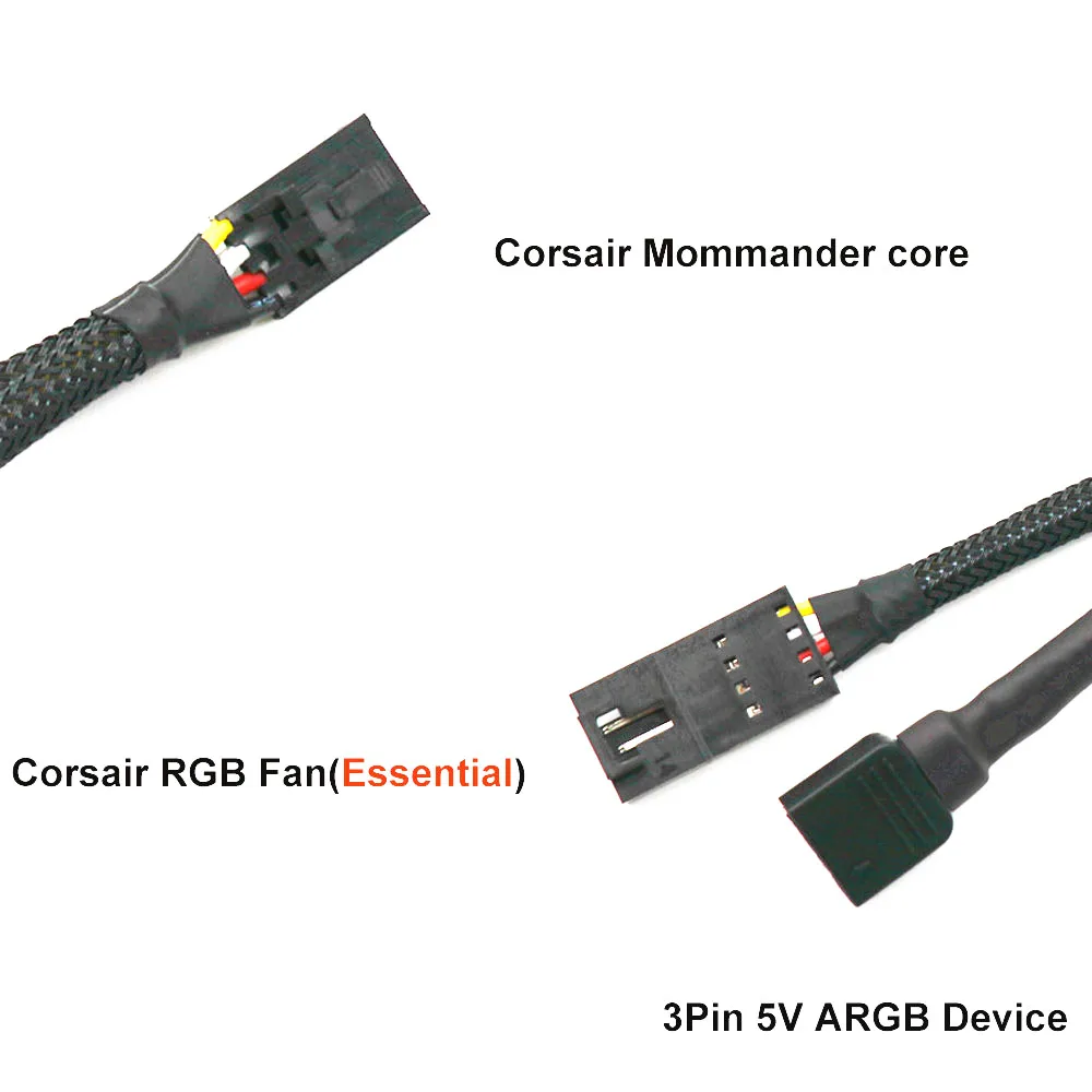 10cm obsługi Corsair wentylator dowódca rdzeń do standardowych ARGB 3-Pin 5V kabel rozgałęziający