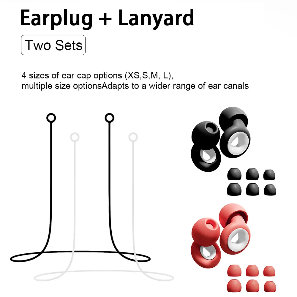Reusable Waterproof Earplugs 2 Pairs Silicone Earplugs With Silicone Lanyard Noise Reduction Ear Guards For Motorcycle Trip Libr