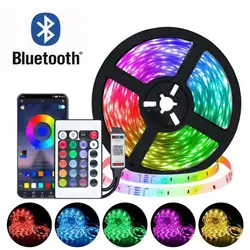 LED Strip Light USB Tpae Bluetooth RGB Color LED Strip decorazione camera da letto 5050 1m 2m 3m 4m 5m 10m 15m TV retroilluminazione a LED per la casa