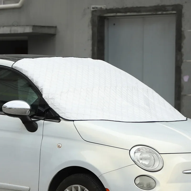 ل 2010-2022 فيات 500 أبارث الألومنيوم احباط الزجاج الأمامي للسيارة الشمس قناع الأشعة فوق البنفسجية حماية الثلوج درع اكسسوارات السيارات الخارجية