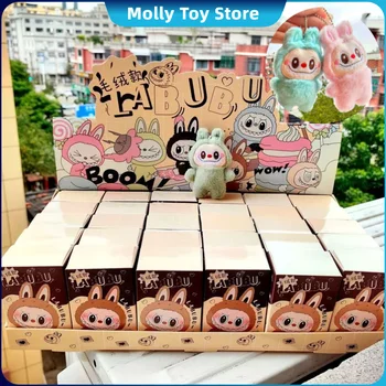 30 pièces nouveau dessin animé Labubu peluche boîte aveugle porte-clés pendentif sac à dos accessoires bureau Kawaii ornement cadeaux Surprise pour enfants