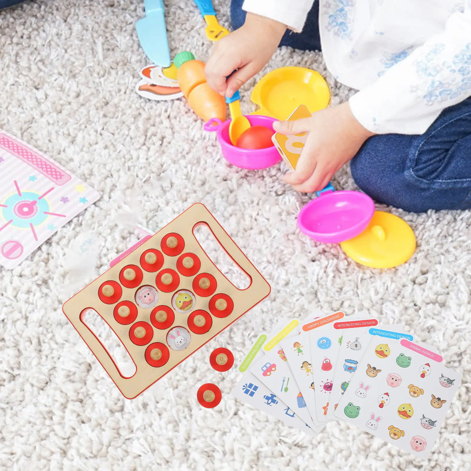 

1Set Kids Memory Chess Educational Puzzle Board for Logical Training Socialization Imagination Creativity Hands Brain