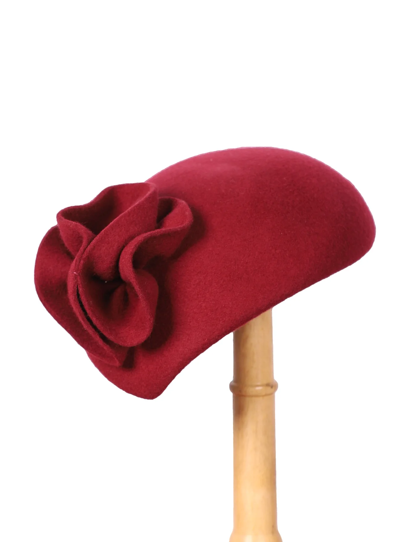 FS Wollfilz-Fascinator-Hüte für Damen und Herren, Hochzeit, elegante Teeparty, formelle Vintage-Kirchen-Pillbox-Hut mit Blumen-Derby-Kappe – Detail 8