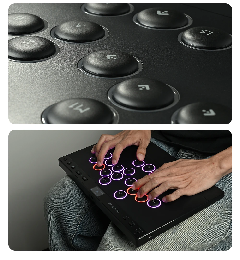 Haute42 W-P1 Tri-Mode 2.4G Kabelloser Touchscreen-Controller ohne Hebel für PC/PS4/PS5/Switch Stickless Arcade-Controller – Detail 35
