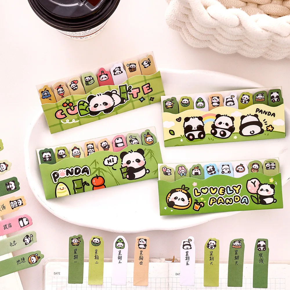Cute Panda Index Sticker for Students, Stationery Gift, Creative Label Sticker for Notebooks & Organizing