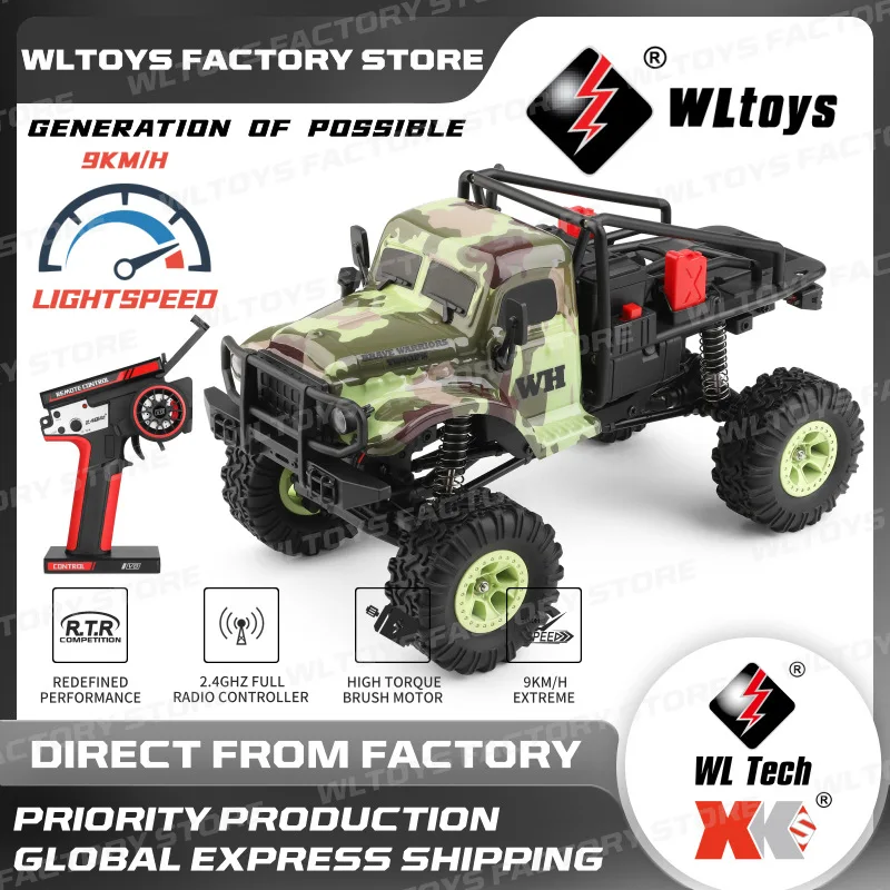 WLtoys 1:18 4wd Climbing Vehicle Genuine Wltoys 184021 With Dual Differential High Ground Clearance Military Truck For Boy Gift