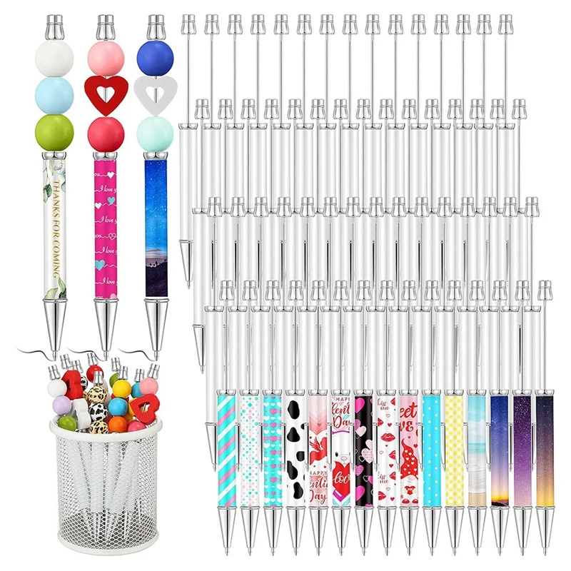 

Sublimation Beaded Ballpoint Pens Metallic Black Ink Pens DIY Heat Transfer Ballpoint Pens School Supplies