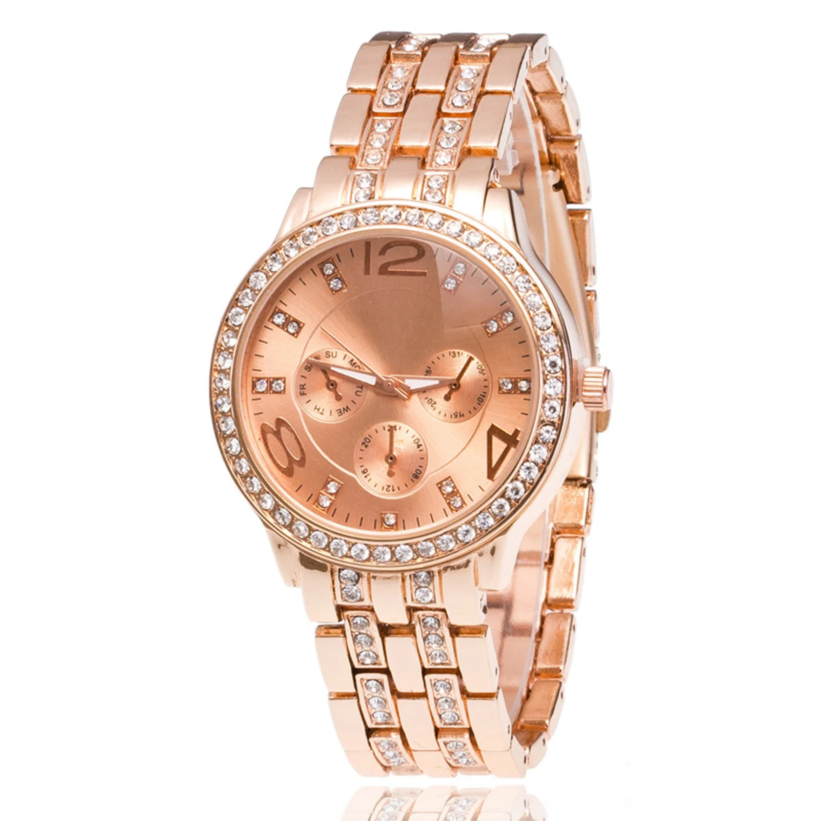 

Womens Essentials Quartz Watch Shine Diamonds 3 Colors Optional High-End Quartz Watch for Meeting and Dating