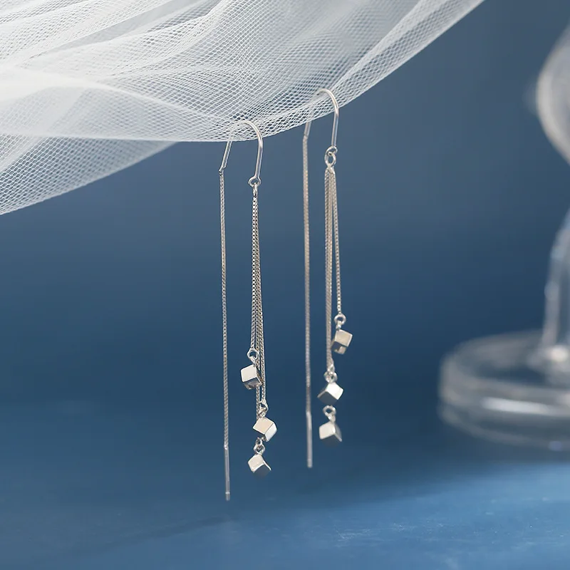 

Элегантные длинные серьги-кисточки с квадратными бусинами, цепочкой-бокс, медные, гиперболические, женские, очаровательные, для пирсинга ушей, аксессуары, ювелирные изделия, подарки