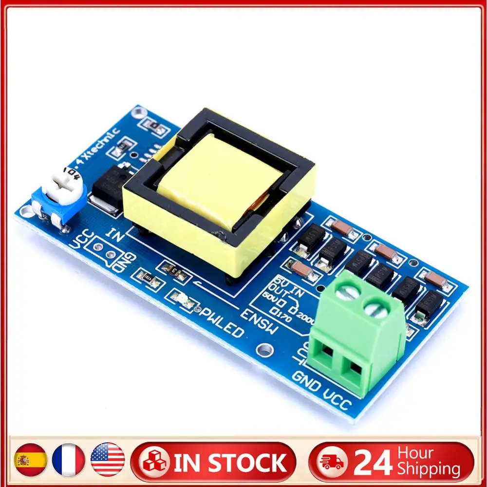 

Высоковольтный повышающий модуль питания 5 В-12 В, повышающий до 300 В-1200 В DC-DC, вход модуля повышения мощности 5 В-12 В, регулируемая мощность
